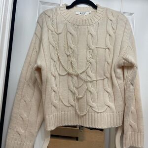 ASTR Women's Ivory Cable Knit Sweater